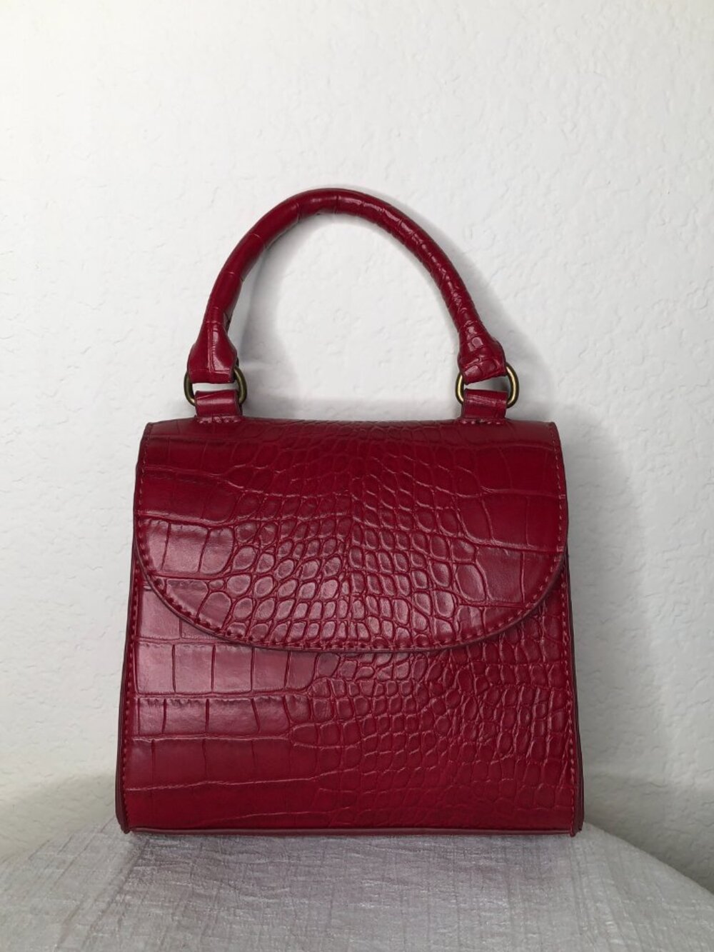 Like New, "The Drop" Diana Top Handle, Faux Croc Handbag